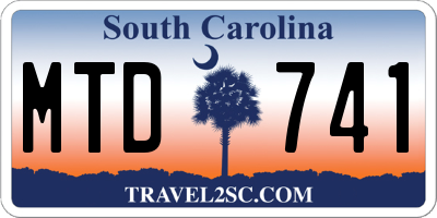 SC license plate MTD741