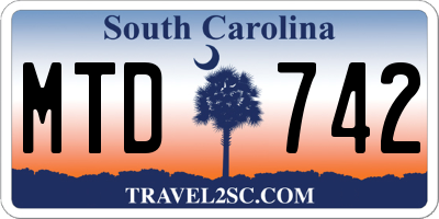 SC license plate MTD742