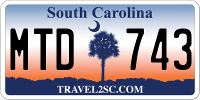 SC license plate MTD743