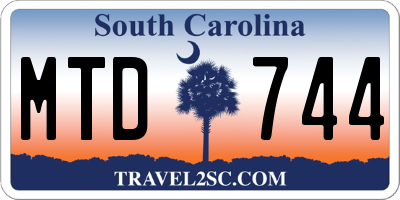 SC license plate MTD744