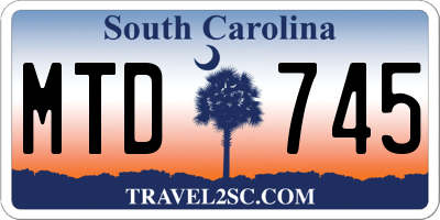 SC license plate MTD745