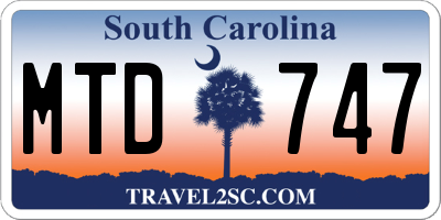 SC license plate MTD747