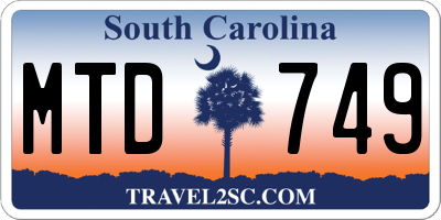 SC license plate MTD749
