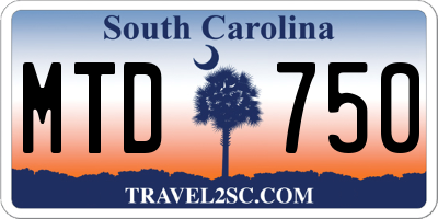SC license plate MTD750