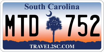 SC license plate MTD752
