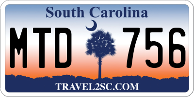 SC license plate MTD756