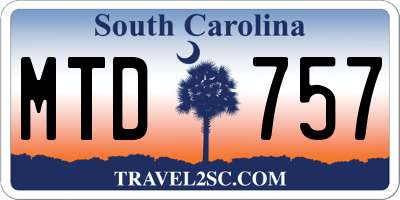 SC license plate MTD757