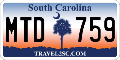 SC license plate MTD759