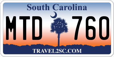 SC license plate MTD760