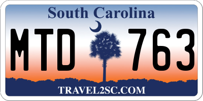 SC license plate MTD763