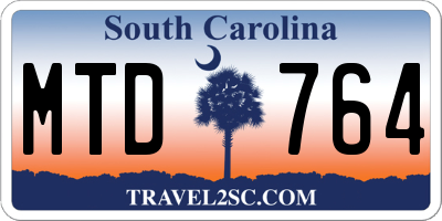 SC license plate MTD764