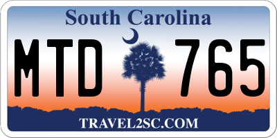 SC license plate MTD765