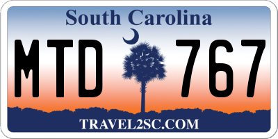 SC license plate MTD767