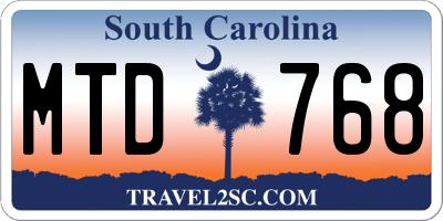 SC license plate MTD768