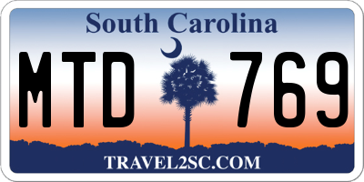 SC license plate MTD769
