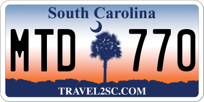 SC license plate MTD770