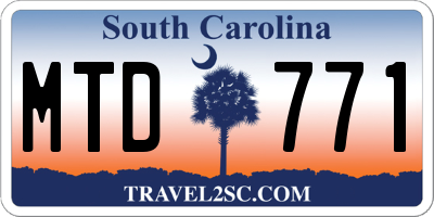 SC license plate MTD771