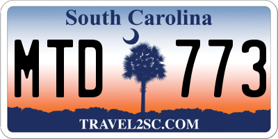SC license plate MTD773
