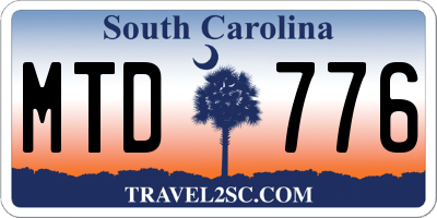 SC license plate MTD776