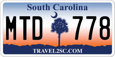 SC license plate MTD778