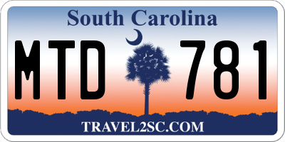 SC license plate MTD781