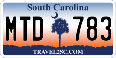SC license plate MTD783