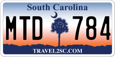 SC license plate MTD784