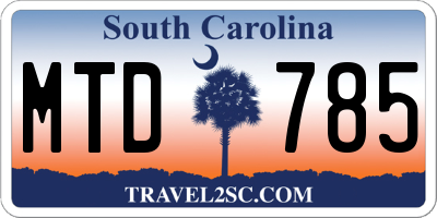 SC license plate MTD785