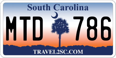 SC license plate MTD786