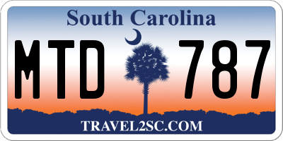SC license plate MTD787