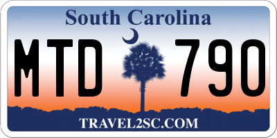 SC license plate MTD790