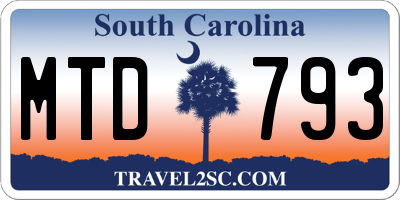 SC license plate MTD793