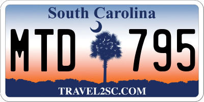 SC license plate MTD795