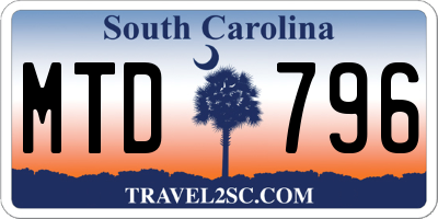 SC license plate MTD796