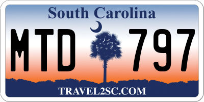 SC license plate MTD797