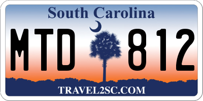 SC license plate MTD812