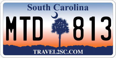 SC license plate MTD813
