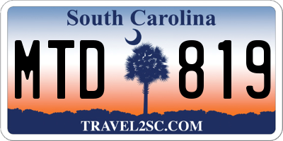 SC license plate MTD819