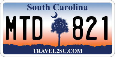SC license plate MTD821