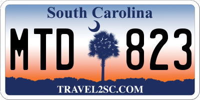 SC license plate MTD823