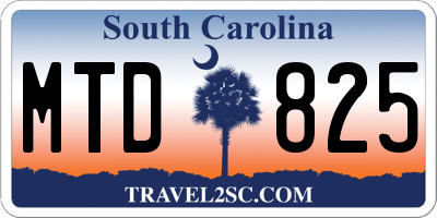 SC license plate MTD825