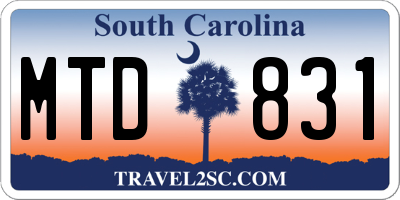SC license plate MTD831