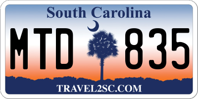 SC license plate MTD835