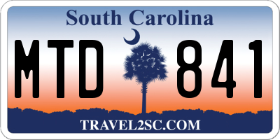 SC license plate MTD841