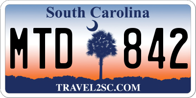 SC license plate MTD842