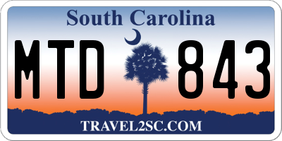 SC license plate MTD843