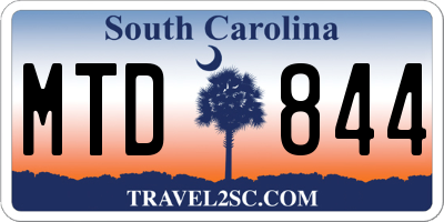 SC license plate MTD844