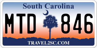 SC license plate MTD846