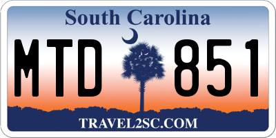 SC license plate MTD851