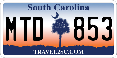 SC license plate MTD853
